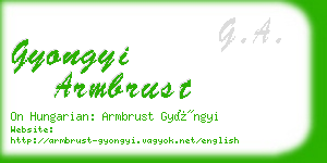 gyongyi armbrust business card